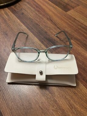 Translucent Light Green Rectangle Glasses